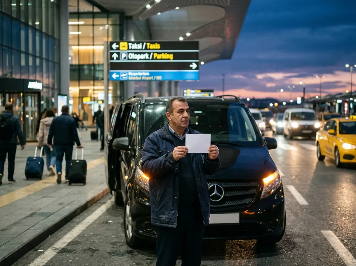 İstanbul Havalimanı'nda karşılama yapan TristGo VIP transfer aracı